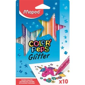   Filctoll készlet, 2,8 mm, csillámos, MAPED Color'Peps Glitter, 10 különböző szín (IMA847110)