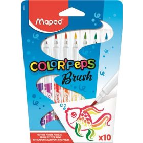   Filctoll készlet, kimosható, ecsetjellegű, MAPED Color 'Peps Brush, 10 különböző szín (IMA848010)