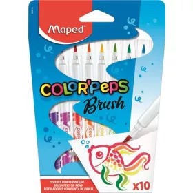   Filctoll készlet, kimosható, ecsetjellegű, MAPED Color 'Peps Brush, 10 különböző szín (IMA848010)