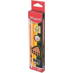  Grafitceruza radírral, B, háromszögletű, MAPED Black'Peps (IMA851724D)
