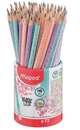 Grafitceruza radírral, ceruzatartó, HB, háromszögletű, MAPED Black'Peps Pastel, vegyes pasztell színek (IMA851769)