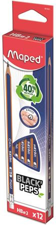 Grafitceruza radírral, HB, háromszögletű, MAPED Black'Peps Navy (IMA851821)