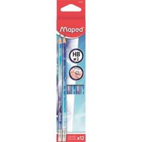   Grafitceruza radírral, HB, háromszögletű, MAPED Arctic jégvilág (IMA851825)