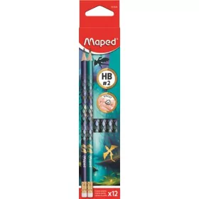   Grafitceruza radírral, HB, háromszögletű, MAPED Dragon sárkány (IMA851828)