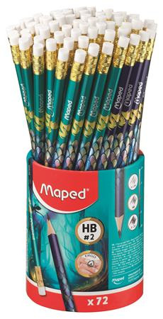 Grafitceruza radírral, ceruzatartó, HB, háromszögletű, MAPED Dragon sárkány, 72 db (IMA851830)