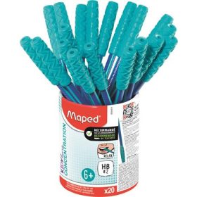   Írástanuló grafitceruza, ceruzatartó, HB, háromszögletű, szilikon vég, MAPED Kidy Learn Concentration (IMA854401)