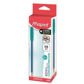   Írástanuló grafitceruza, HB, háromszögletű, szilikon vég, MAPED Kidy Learn Concentration (IMA854402)