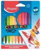Zsírkréta, kitekerhető, MAPED Color'Peps, 12 különböző szín (IMA860612)