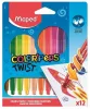 Zsírkréta, kitekerhető, MAPED Color'Peps, 12 különböző szín (IMA860612)
