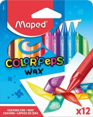 Zsírkréta, MAPED Color'Peps Wax, 12 különböző szín (IMA861011)