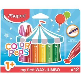   Zsírkréta, vastag, MAPED Color'Peps MAXI Wax, 12 különböző szín (IMA861311)