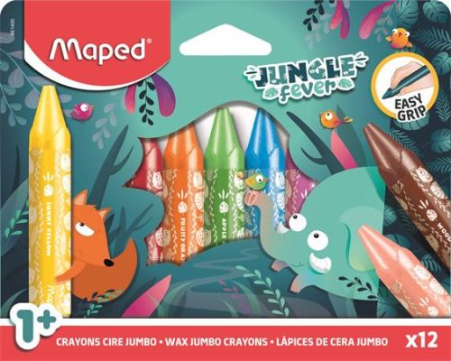 Zsírkréta, vastag, MAPED Jungle Fever, 12 különböző színben (IMA861400)