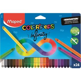   Színes ceruza készlet, háromszögletű, MAPED Color'Peps INFINITY, 24 különböző szín (IMA861601)