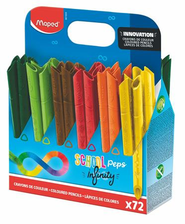 Színes ceruza készlet, ceruzatartó, háromszögletű, MAPED Color'Peps INFINITY, 72 darabos készlet (IMA861605)