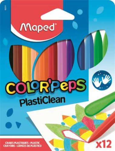 Zsírkréta, MAPED Color'Peps PlastiClean, 12 különböző szín (IMA862011)