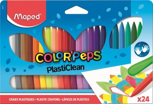 Zsírkréta, MAPED Color'Peps PlastiClean, 24 különböző szín (IMA862013)