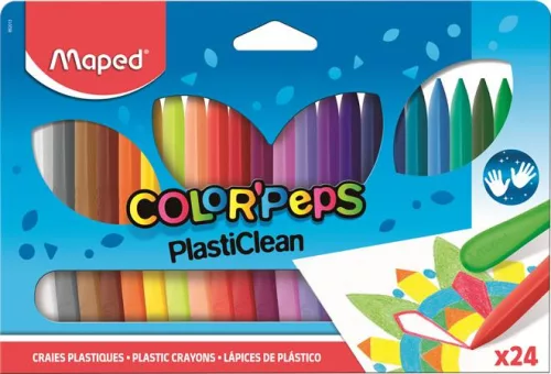 Zsírkréta, MAPED Color'Peps PlastiClean, 24 különböző szín (IMA862013)
