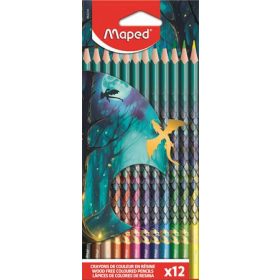   Színes ceruza készlet, háromszögletű, MAPED „Dragon sárkány”, 12 különböző szín (IMA862234)