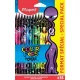 Színes ceruza készlet, háromszögletű, MAPED Color'Peps Monster 18 különböző szín (IMA862600)