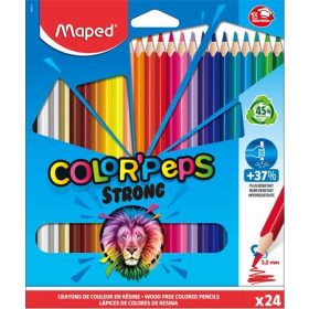   Színes ceruza készlet, háromszögletű, MAPED Color'Peps Strong, 24 különböző szín (IMA862724)