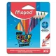 Színes ceruza készlet, háromszögletű, MAPED Mini Color'Peps Strong, 12 különböző szín (IMA862812)