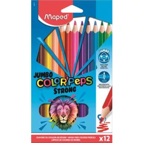   Színes ceruza készlet, háromszögletű, MAPED Jumbo Color'Peps Strong, 12 különböző szín (IMA863312)