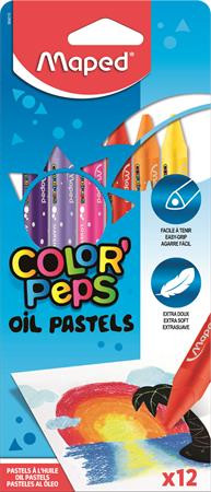 Olajpasztell kréta, MAPED Color'Peps, 12 különböző szín (IMA864010)