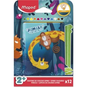   Színes ceruza készlet, fém perselyben, MAPED „Jungle Fever Infinity Kidy”, 12 különböző szín (IMA864601)