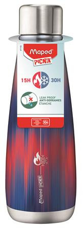 Termosz, duplafalú, 500 ml, rozsdamentes acél, MAPED PICNIK Concept Adult, kék-piros nyomat (IMA871192)