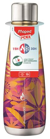 Termosz, duplafalú, 500 ml, rozsdamentes acél, MAPED PICNIK Concept Adult, napvirág (IMA871193)