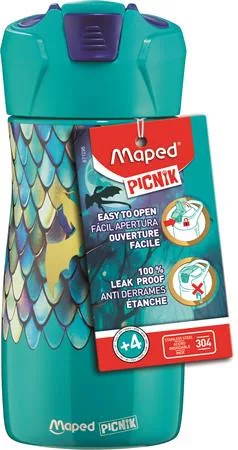 Kulacs, 430 ml, rozsdamentes acél, MAPED PICNIK Concept Kids Dragon, sárkány (IMA871295)