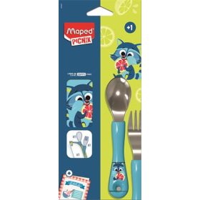   Evőeszközkészlet, fém, szövet tok, MAPED PICNIK Concept Miniz, mosómedve (IMA875001)