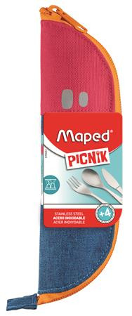 Evőeszközkészlet, fém, szövet tok, MAPED PICNIK Concept Kids, pink (IMA878001)