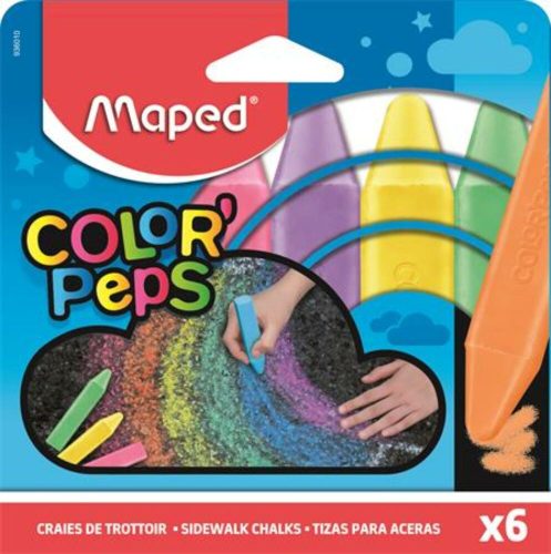 Aszfaltkréta, MAPED Color'Peps, 6 különböző szín (IMA936010)