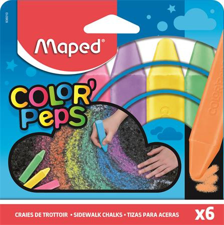 Aszfaltkréta, MAPED Color'Peps, 6 különböző szín (IMA936010)