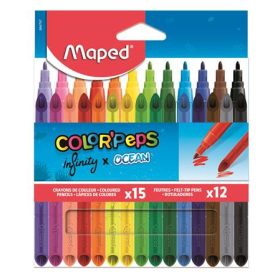   Színes ceruza és filctoll készlet, MAPED Color'Peps INFINITY, 15+12 különböző szín (IMA984747)