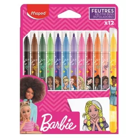   Filctoll készlet, 2,8 mm, kimosható, MAPED Barbie, 12 különböző szín (IMAB845418)