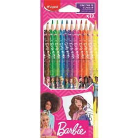   Színes ceruza készlet, háromszögletű, MAPED Barbie, 12 különböző szín (IMAB862207)