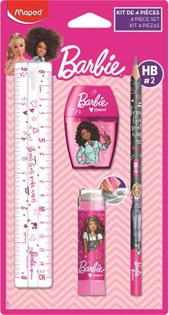 Írószer készlet, 4 darabos, MAPED Barbie (IMAB981867)