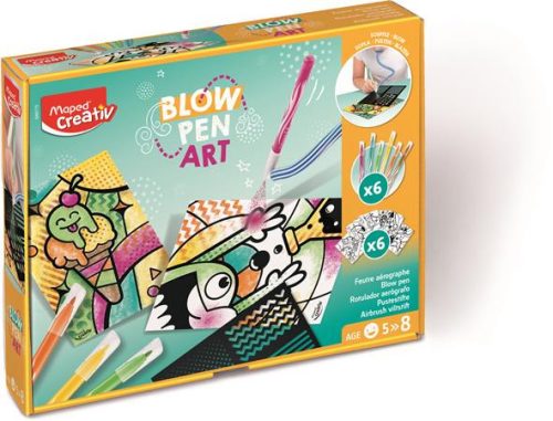 Fújós filctoll készlet, MAPED CREATIV, Blow pen Art, csíkozás (IMAC846715)