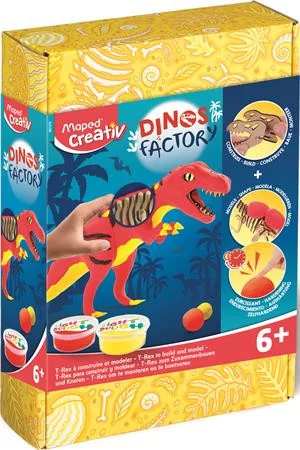 Dínó készítő modellező gyurmakészlet, T-Rex, MAPED CREATIV Dinos factory (IMAC907210)