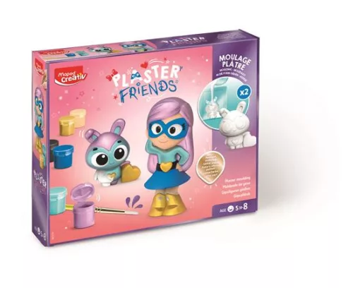 Gipszkiöntő készlet formákkal és festékkel, MAPED CREATIV Plaster Friends Girly (IMAC907219)