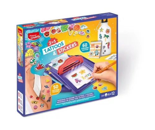 Tetoválás- és matricakészítő készlet  2 az 1-ben, MAPED CREATIV Tattoos & Stickers (IMAC911900)
