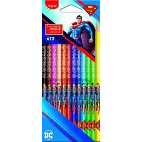   Színes ceruza készlet, háromszögletű, MAPED Superman, 12 különböző szín (IMAS862208)