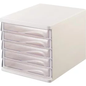   Irattároló, műanyag, 5 fiókos, HELIT, fehér/áttetsző (INH6129402)