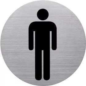   Információs tábla, rozsdamentes acél, HELIT, férfi mosdó (INH6270900)