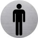 Információs tábla, rozsdamentes acél, HELIT, férfi mosdó (INH6270900)