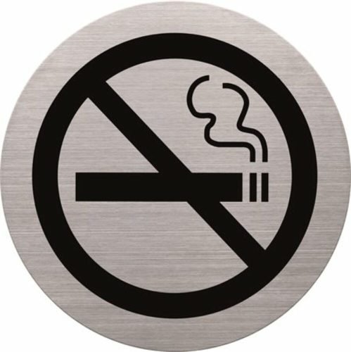 Információs tábla, rozsdamentes acél, HELIT, tilos a dohányzás (INH6271500)