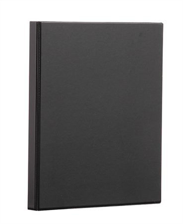 Gyűrűs könyv, panorámás, 4 gyűrű, 25 mm, A4, PP/karton, PANTA PLAST, fekete (INP316002201)