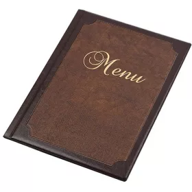   Étlaptartó, A4, bőrhatású, PANTA PLAST Keretes Menu, sötétbarna-barna (INP3172711)